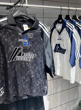 adidas三叶草女子V领短袖25夏季运动蕾丝短袖球衣 KD2275 KD2276