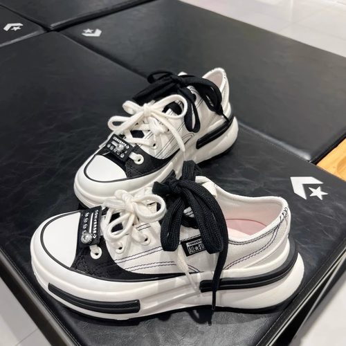 converse匡威新款夹心黑白男女结构拼接厚底增高鞋帆布鞋A15759C