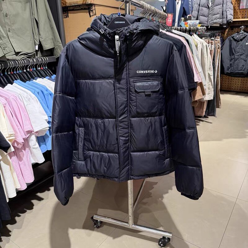 匡威秋冬保暖连帽口袋棉服