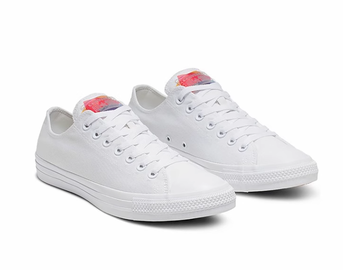 匡威彩标小白鞋帆布鞋