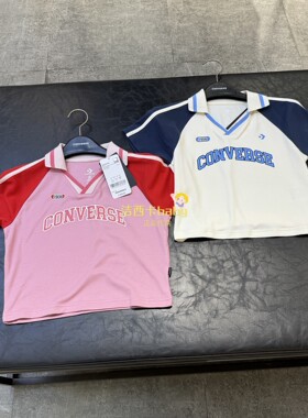 正品converse匡威 女款短款美式学院风短袖T恤10027656-A01-A02