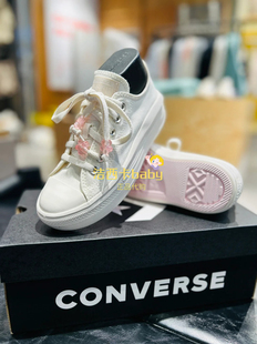 正品 女花朵刺绣松糕底超轻增高低帮帆布鞋 A10085C Converse匡威