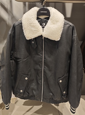 正品Converse匡威 24年秋冬女子保暖皮夹克外套10026926-A01/A02