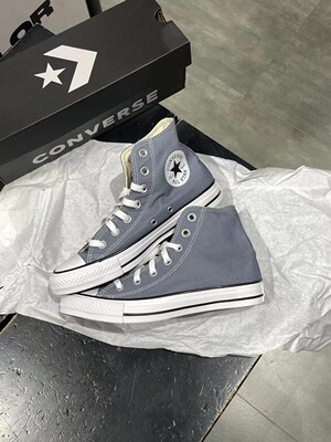 匡威经典款银霜灰高帮帆布鞋