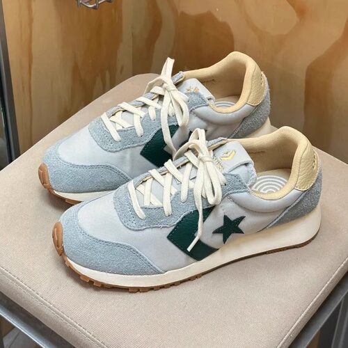 匡威SEASONAL薄荷绿麂皮拼接跑鞋