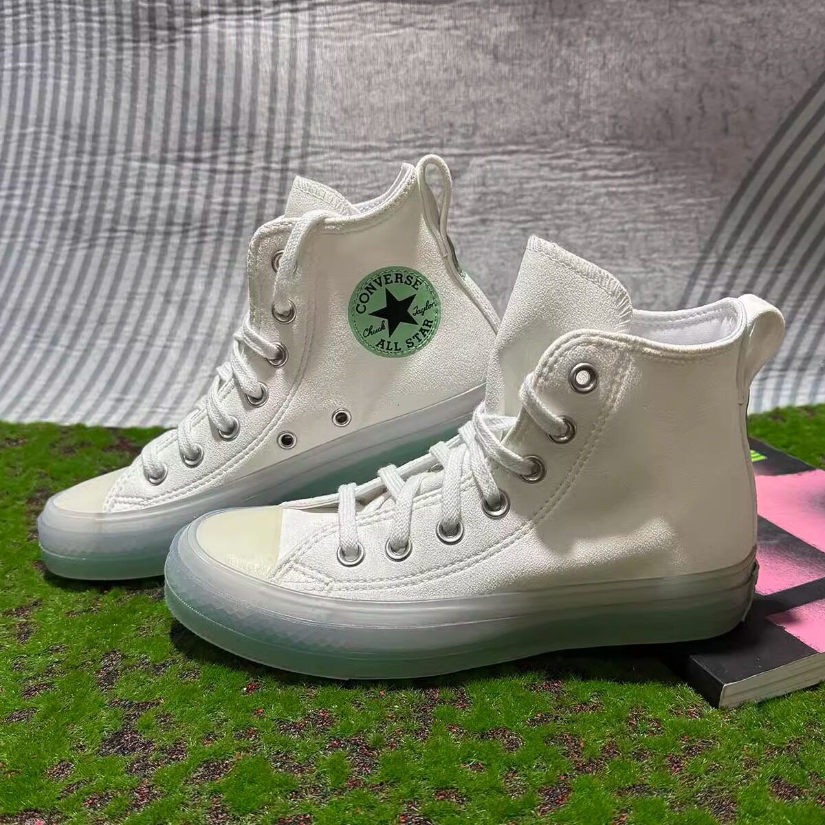正品匡威 瑕疵 白敬亭同款All Star CX白蓝色果冻底高帮 169607C