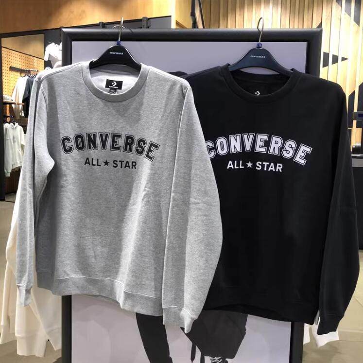 CONVERSE匡威 男女款印花圆领针织加绒套头卫衣10025422-A01-A03