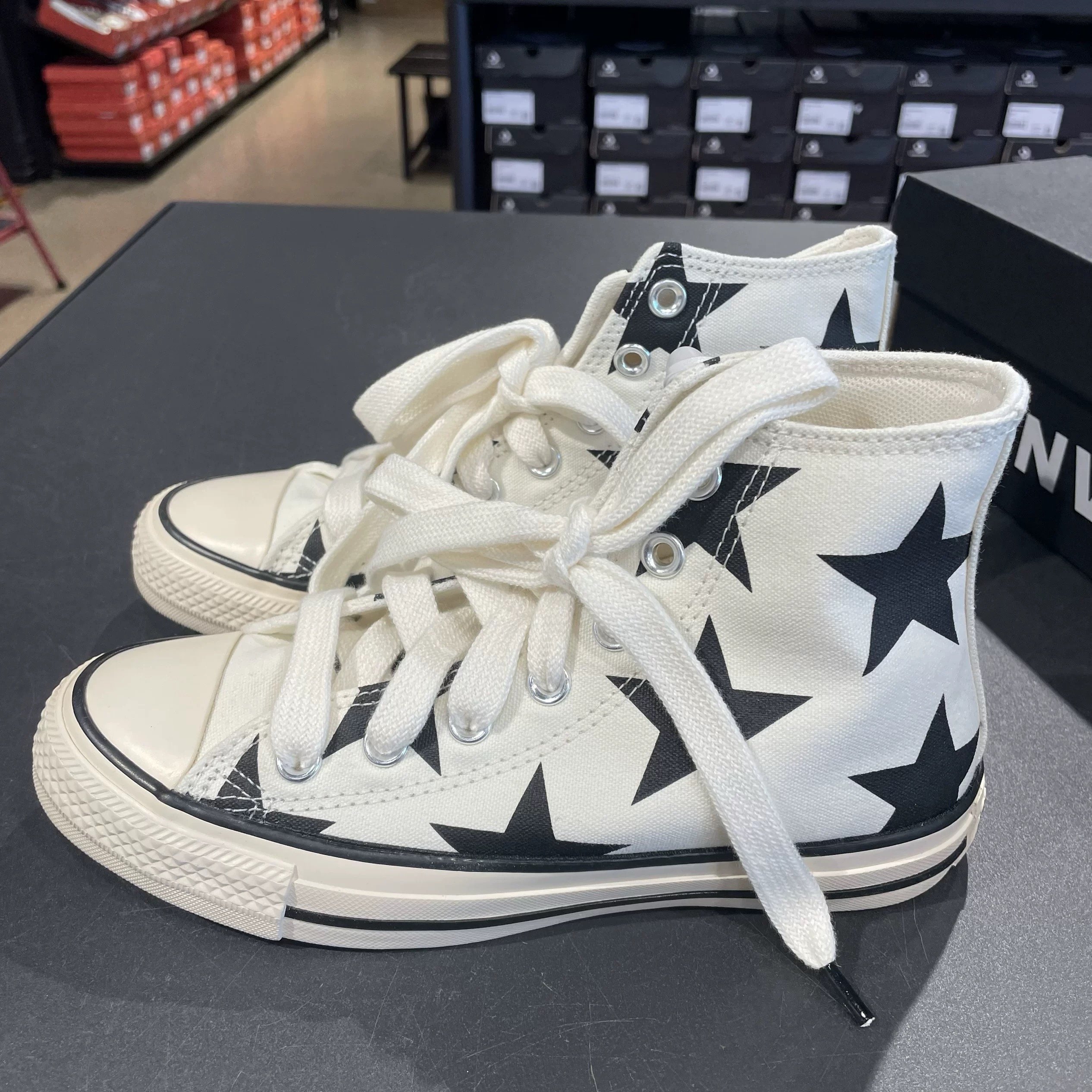 正品CONVERSE匡威 All Star星星印花高帮帆布鞋A09898C