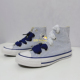 匡威 破盒瑕疵特价 海军蓝白条纹蕾丝鞋 正品 带高帮帆布鞋 560995C