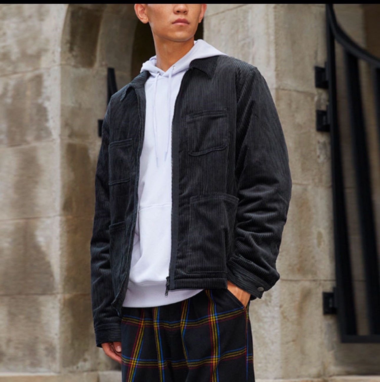 正品匡威 男女款复古翻领灯芯绒衬衫夹克夹棉外套10021951-A04