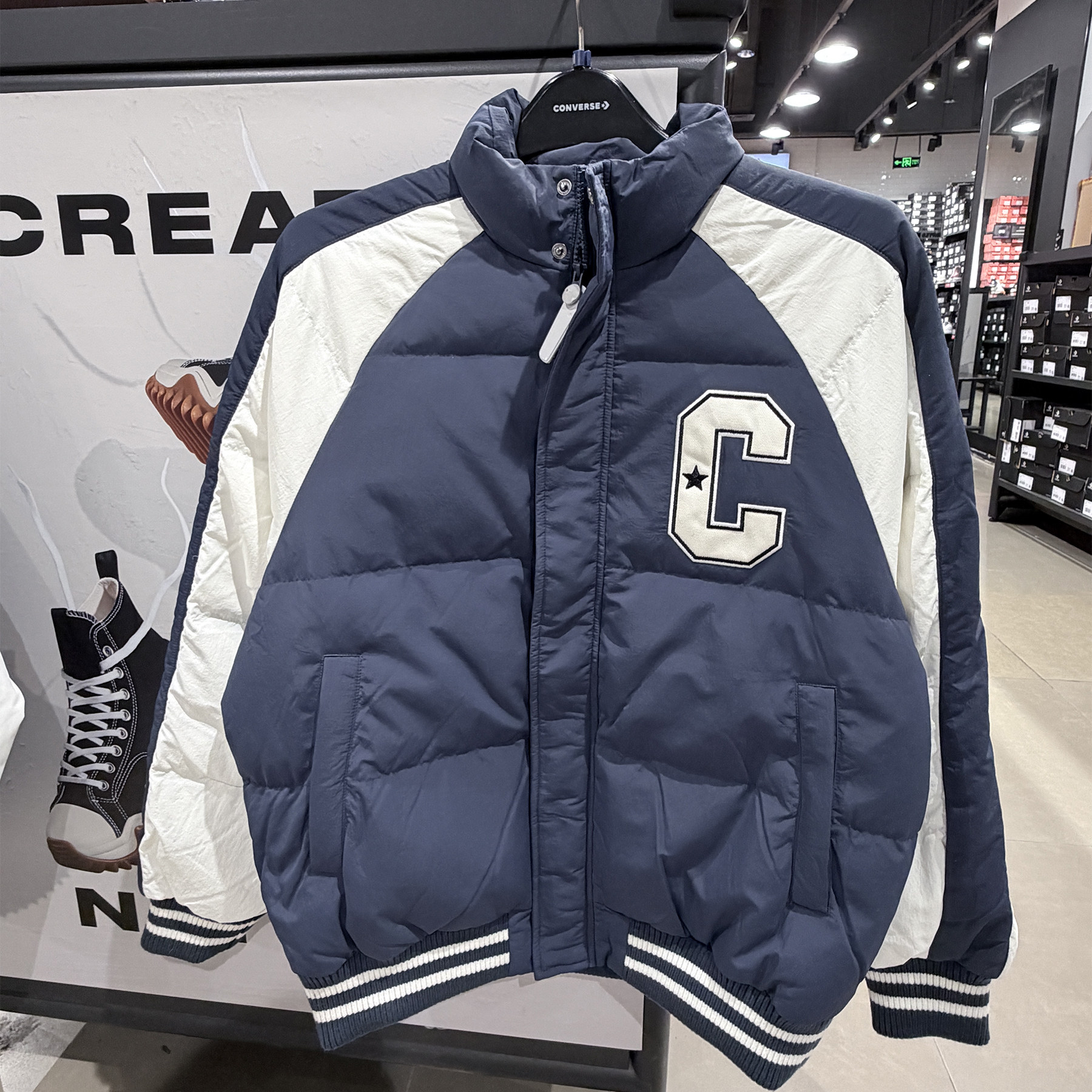 正品匡威600蓬鸭绒C标棒球羽绒服