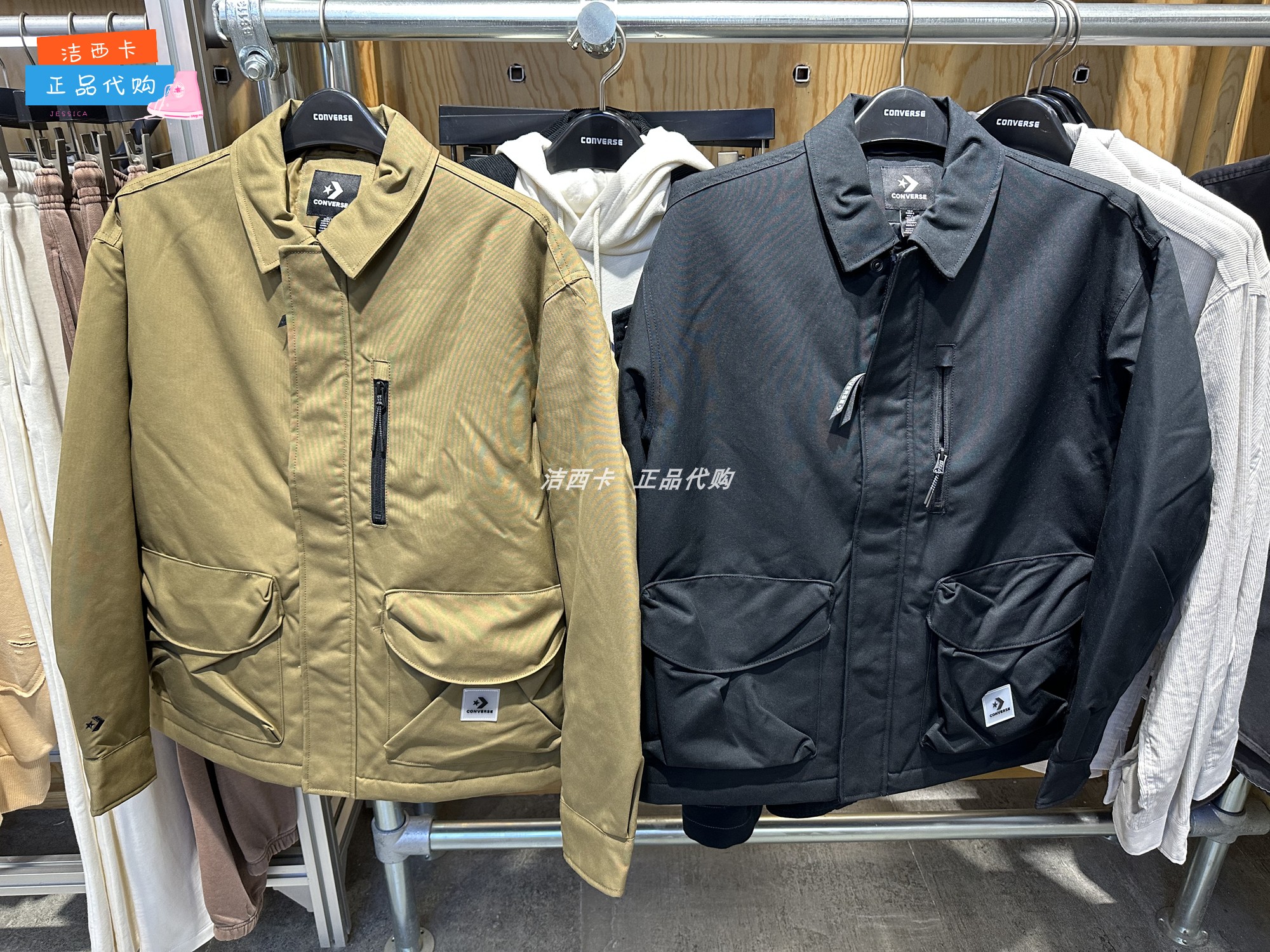 正品Converse匡威 男工装大口袋翻领夹棉服外套10025264-A02-A03