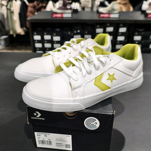 正品匡威白绿撞色星箭低帮板鞋