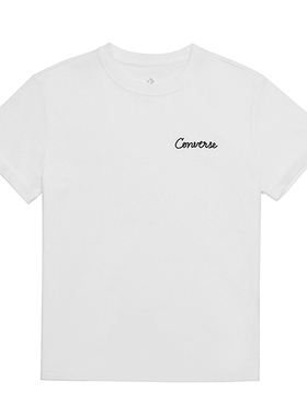 正品Converse匡威 女款简约字母刺绣经典款短袖T恤WCH664-GHM-001