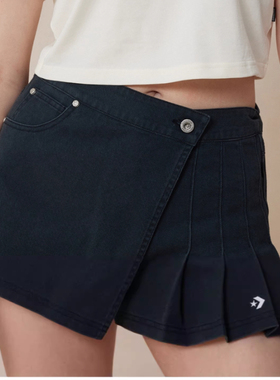 正品CONVERSE匡威 女款星箭Logo时尚百褶复古裙裤WCH877-W0L-023