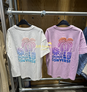 Converse匡威 A01 女款 T恤10026375 A02 沙滩风印花宽松短袖 正品