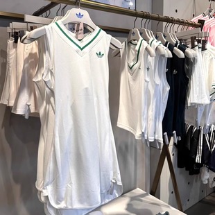 Adidas阿迪达斯三叶草网球服25年王欣瑜温网同款网球连衣裙HZ0799