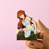 FooLii孚狸EVA金属徽章新世纪福音战士蓝白条明日香绅士pin胸针