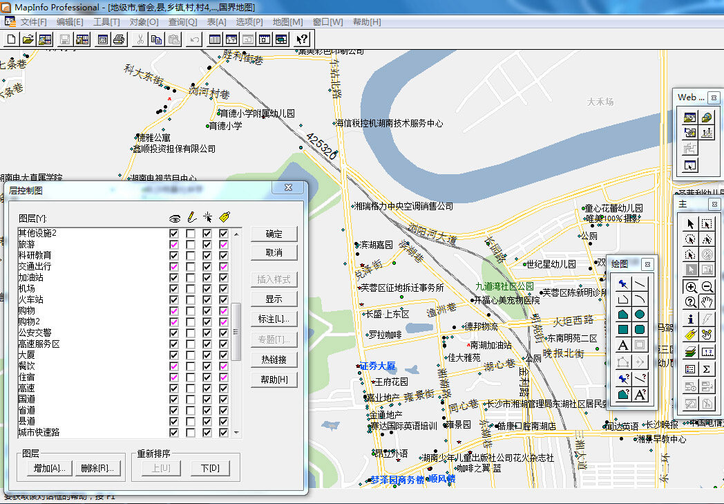 2015年湖南长沙mapinfo gst tab电子地图/arcgis shp mxd矢量格式