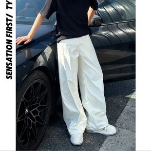 休闲裤 田野L四季 显瘦百搭弯刀阔腿ins美式