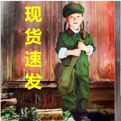 儿童红军衣服棉麻儿童演出服亲子装幼儿红军装八路军表演服雷锋装