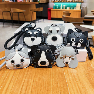 原创皮革小狗钥匙扣可爱卡通比格犬挂饰女生精致感轻奢包包小挂件