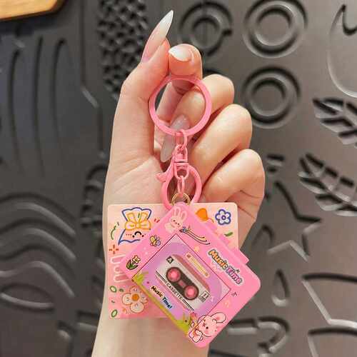 新款卡通动物录音机钥匙扣女可爱
