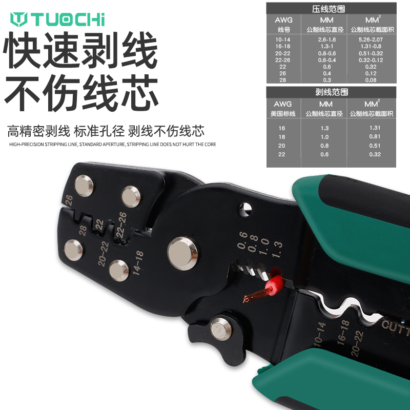 手动多功能省力剥线钳压线钳剪线钳冷压接线端子电工专用压接钳子