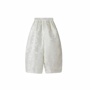 24211白色百搭中国风裤 休闲 子阔腿运动梭织时尚