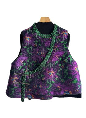 （烟火）夏季国潮复古休闲斜领国风新款运动时尚服装提花ZS241201