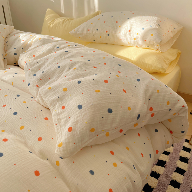 超柔四件套水洗棉床单笠温柔风