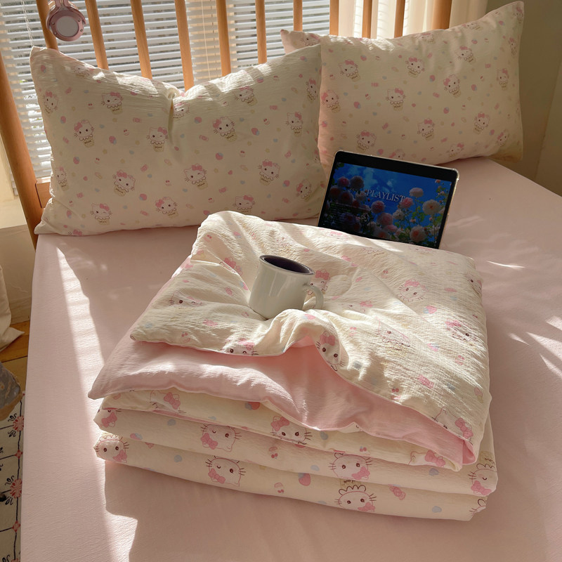 2026新款云感泡泡木棉超软夏被夏凉被空调被四件套学生三件套午睡