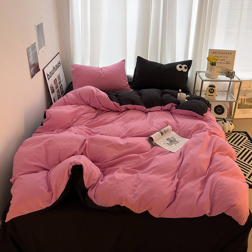 床单笠款四件套水洗棉大眼ins风