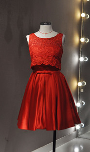 全新处理礼服短款缎面背心款绑带 诵读学生裙表演舞台 广州正品