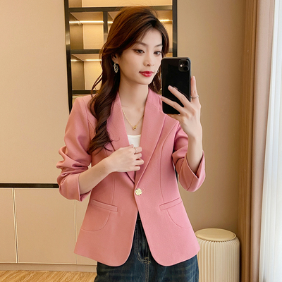 百搭短款显瘦气质小西装外套女