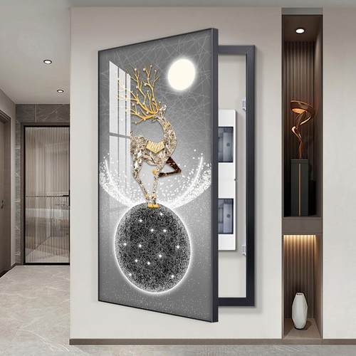 电闸装饰画竖版侧开电表箱装饰画