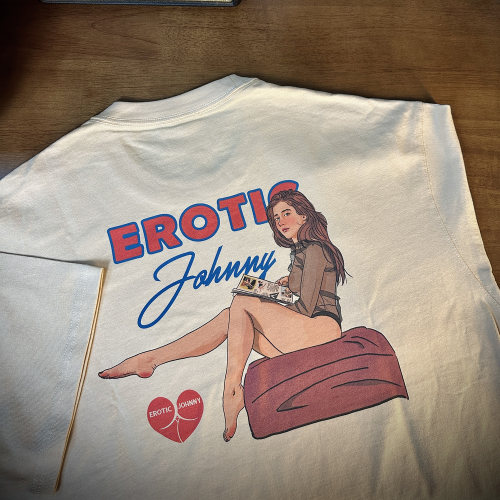 SJ短袖手绘女郎印花男女T恤