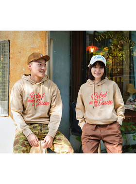 SAILOR JOHNNY秋季美式复古情侣宽松连帽套头纯棉印花卫衣