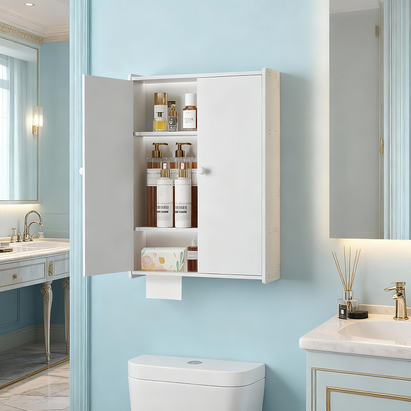 小户型洗漱台置物柜壁挂式墙上收纳架浴室储物柜防水卫生间马桶柜