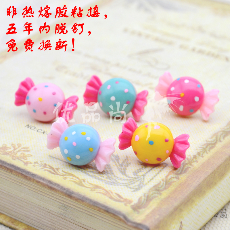 五年质保5色5粒树脂波点糖果可钉墙按钉工字彩色钉子创意软木图钉