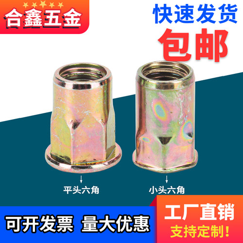 量大优惠包邮镀锌拉铆螺母1/4