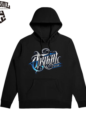 TRIBAL美式嘻哈涂鸦花体字连帽卫衣街舞滑板潮宽松上衣复古街头风