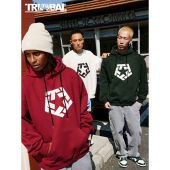 街头潮牌街舞滑板宽松帽衫 TRIBAL TSTAR基础LOGO连帽卫衣美式 卫衣