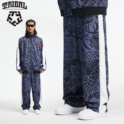 TRIBAL嘻哈涂鸦直筒滑板裤