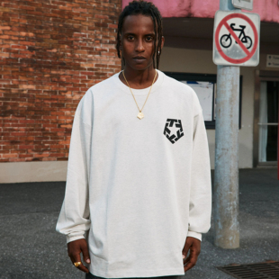 TRIBAL TSTAR立体LOGO基础长袖T恤美式街头潮牌街舞情侣宽松圆领T