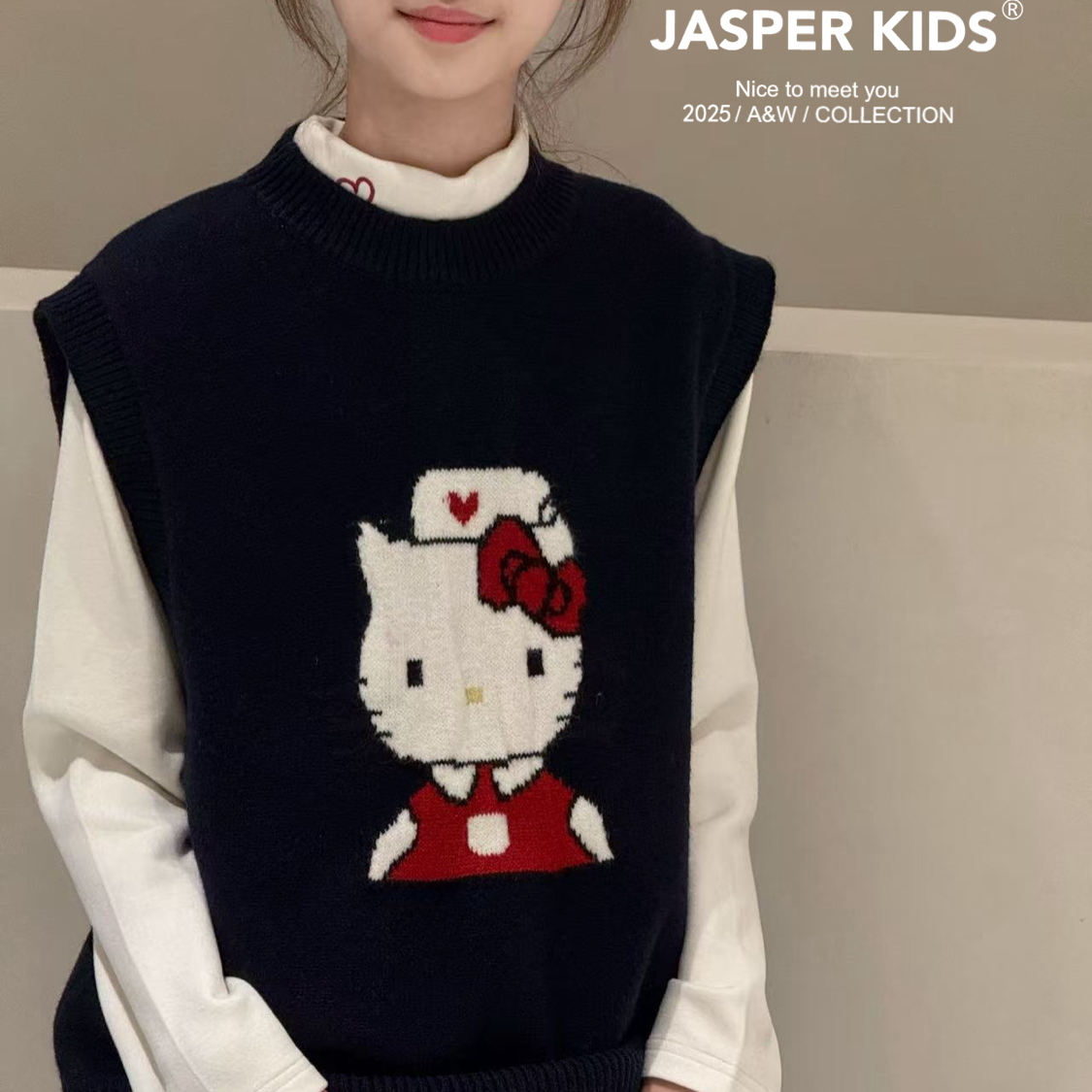 波拉bora韩国童装女童针织马甲