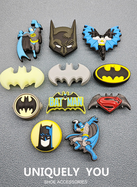 新款Crocs鞋花洞洞鞋花配饰 英雄卡通扣智必星鞋上装饰蝙蝠侠