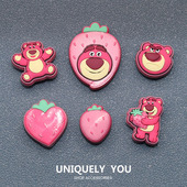 洞洞鞋 饰配件DIY配件卡通草莓熊鞋 配饰鞋 装 扣 花适配crocs鞋 新款