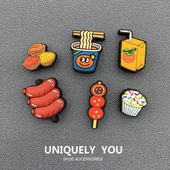 Crocs鞋 花正品 洞洞鞋 2022新款 配饰 卡骆驰趣味智必星配件美食系列