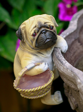 巴哥周边花园工艺品卡通